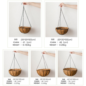 Maceta Colgante <span class=keywords><strong>para</strong></span> Plantas, Porta Flores <span class=keywords><strong>para</strong></span> Exteriores con Revestimiento de Fibra de Coco - Product Image 6