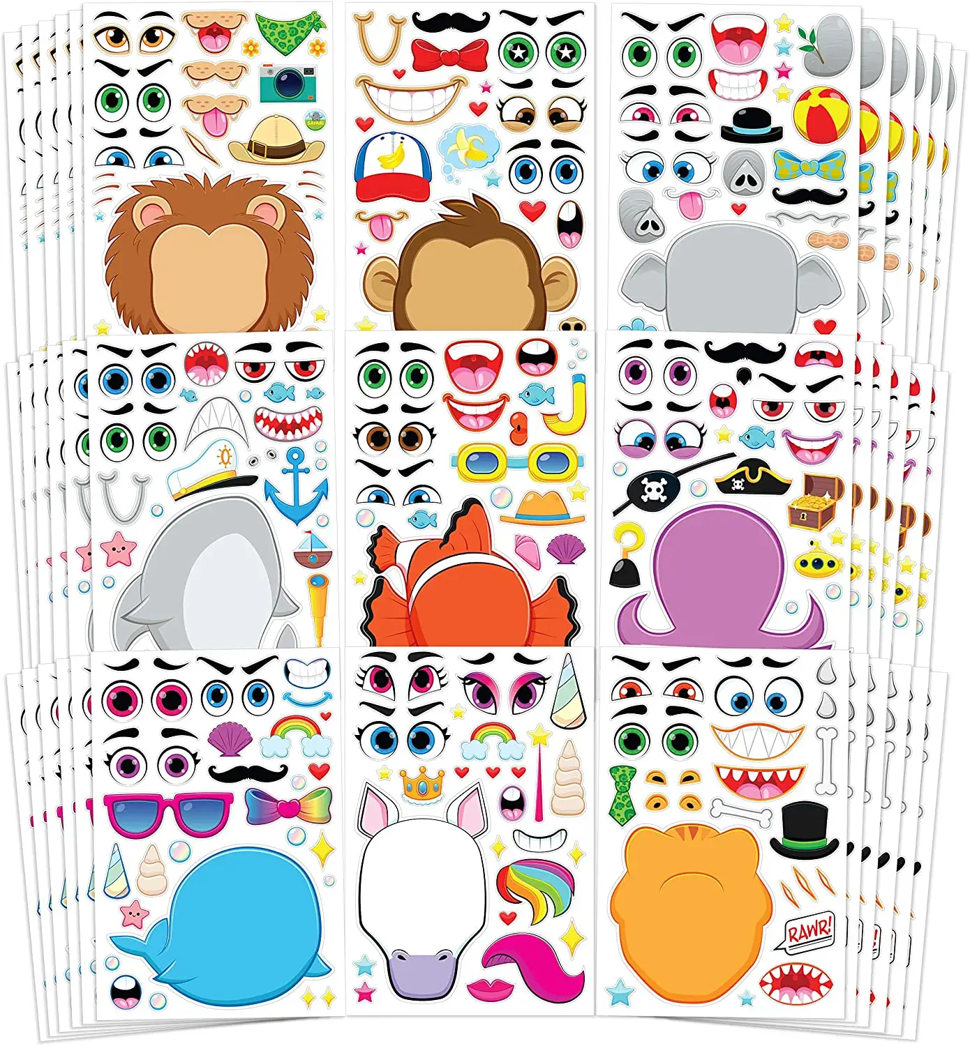 Online Hot Sale Vinyl Cute Cartoon Sticker Sheets for Kids Water proof