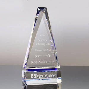 Globe terrestre en cristal bleu personnalisé, récompenses - Product Image 4