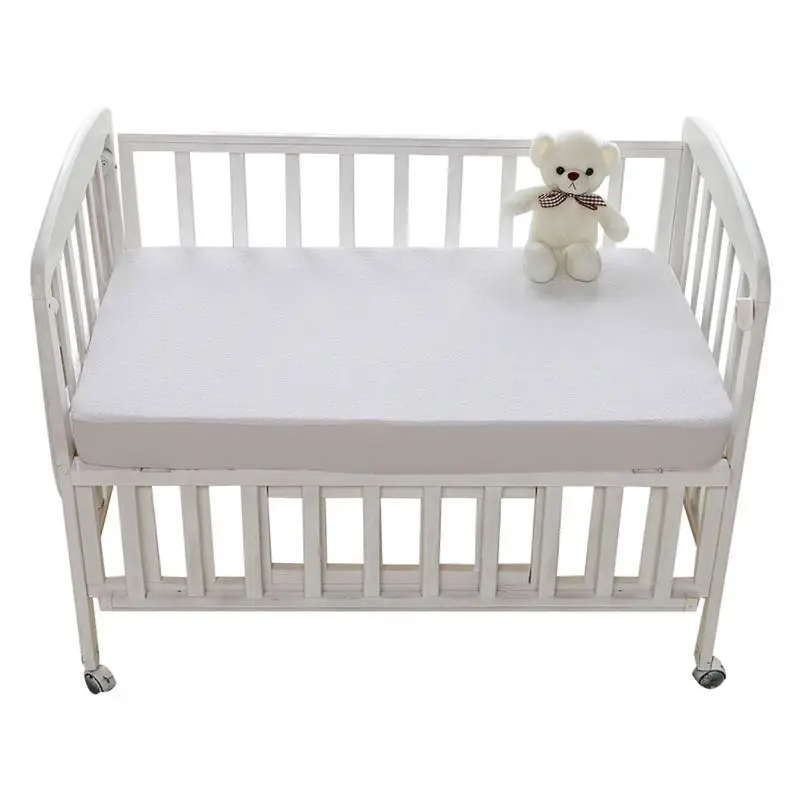 Waterproof crib mattress protector pad bamboo terry towel baby cot fitted bed sheet with high absorbency
