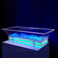Kommerzielles Edelstahl- und Acryl-Meeresfrüchte-Eisplatten-Displayregal für Buffet-Catering Luxuriöses Kaltfood-Bankett