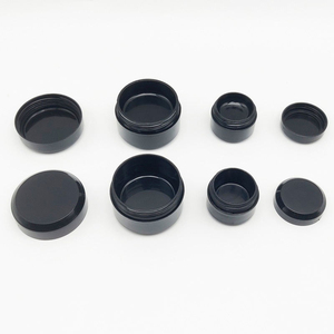 <span class=keywords><strong>Bocaux</strong></span> en plastique PET noir de qualité alimentaire à large ouverture avec couvercles assortis pour <span class=keywords><strong>le</strong></span> stockage de crèmes pour <span class=keywords><strong>le</strong></span> visage, shampoings et soins de la peau (vente en gros) - Product Image 1