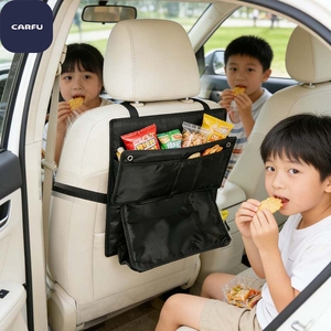 CARFU AC-2785 ที่เก็บของหลังเบาะรถยนต์คุณภาพสูง ทันสมัย ทำจากหนัง PU และโพลีเอสเตอร์อเนกประสงค์ ขนาด 65*45 ซม. แบบพับได้ แขวนได้ - Product Image 3