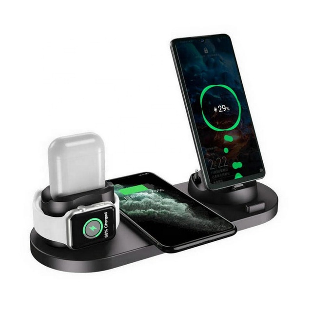 2026 New 6 in 1 Wireless Charger Docking Station for Smart Watch / Earphone Series Wireless Charger Stand for Samsung for Huawei