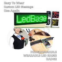 스마트 앱 프로그래밍 가능 LED 이름표, 디지털 조명, 재사용 가능 미니 디자인, 웨이터 및 쇼핑몰용