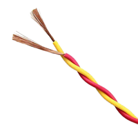 Cable de Audio Industrial de Cobre Trenzado con Aislamiento XLPE Rojo y Amarillo, 0.5mm 0.75mm 1.5mm, 2 Núcleos