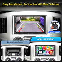 Lecteur DVD stéréo 7 pouces Radio Android 2 Din CarPlay Caméra de recul AHD Écran tactile IPS Mirror Link BT 5.0 RDS AM FM 1 an