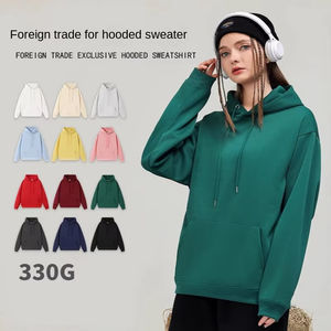 Suéter con Capucha de Felpa Antibacteriana de Algodón Grueso de 330g7A, Holgado, de Color Sólido, para Hombre y Mujer, Otoño Invierno - Product Image 1