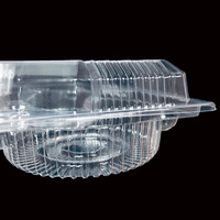 Boîtes à tartelettes rectangulaires avec couvercles, 1 à 4 compartiments, en plastique PET recyclé transparent, emballage alimentaire pour sushi, nouilles, sucre
