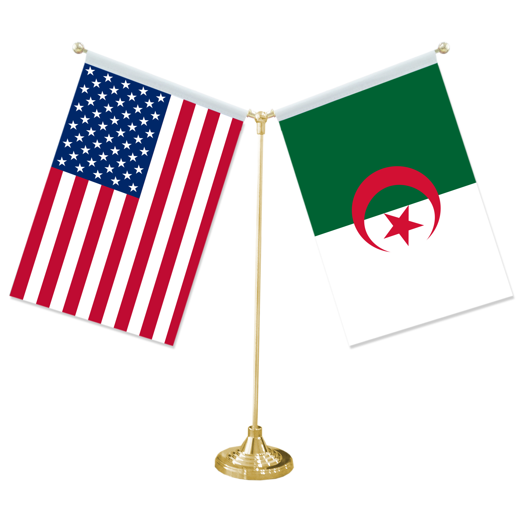Drapeau des États-Unis et de l'Algérie
