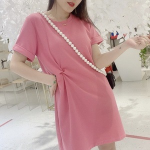 Robe midi décontractée en satin pour <span class=keywords><strong>femme</strong></span>, nouvelle collection été, coupe trapèze, col rond, <span class=keywords><strong>grande</strong></span> <span class=keywords><strong>taille</strong></span>, <span class=keywords><strong>taille</strong></span> empire, disponible en plusieurs couleurs - Product Image 4