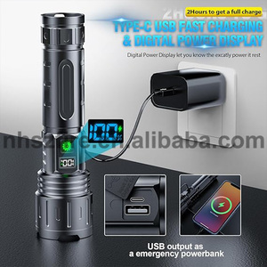 Torcia elettrica a LED di alta qualità con schermo di visualizzazione di potenza estremamente luminoso 5 modalità impermeabile con Zoom telescopico per campeggio all'aperto - Product Image 2