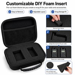 Estuche de Alta Calidad para Walkie Talkie con Espuma Personalizable, Compatible con Estuche de Transporte para Radioaficionados, Accesorios para Radio Bidireccional - Product Image 2