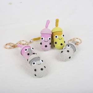 Handmade Cute Crochet Bubble Boba Milk Tea <b>Cup</b> Bag Charm Soft Mini Knitted Amigurumi Doll Plush Pendant Accessory Key Chain Bulk - Product Image 4