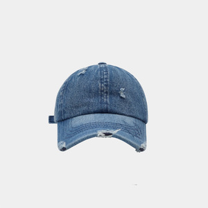 Casquette de baseball 6 panneaux en jean délavé et déchiré style Hip-Hop Euro-Américain avec PVC, pour hommes, femmes et couples, mode décontractée estivale - Product Image 3