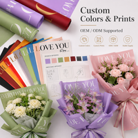 Papier d'emballage pour fleurs imperméable de style coréen, papier d'emballage pour bouquets de fleurs en plastique, papier d'emballage pour fleuristes