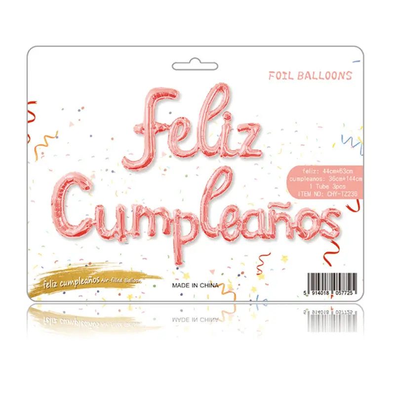 New dính liền Tây Ban Nha thư sinh nhật nhôm phim bóng đặt bán buôn trẻ em của sinh nhật trang trí Tây Ban Nha lá bóng bay