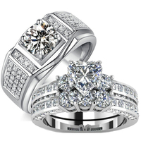 Bague de couple en zircon à la mode Bague en acier inoxydable pour femme Ensemble de bagues de mariage en diamant pour les couples