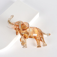 Modèle d'éléphant en cristal à facettes haut de gamme personnalisable Figurine de plante faunique tridimensionnelle créative pour plaques de trophées
