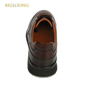 Sepatu kulit oksford Premium pria, sneaker kasual bisnis kulit asli Anti Slip sol luar renda Musim Semi dan Gugur - Product Image 4