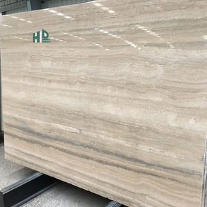 <span class=keywords><strong>Travertin</strong></span> Poli Grand Format Flexible pour Décoration Murale Extérieure, Matériau de Construction en Porcelaine Linéaire Effet <span class=keywords><strong>Travertin</strong></span> Argenté - Product Image 1