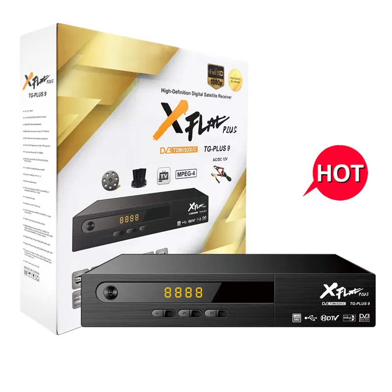 XFLAT PLUS TG-PLUS9 Nouveau avec TV Récepteur DVB-S2 + ATSC Full HD 1080P tv récepteur satellite set top box 7.1 audio décodeur qualité