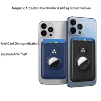 Premium RFID-blockierende, personalisierte, schlanke Herren-Geldbörse aus PU-Leder mit Magnetverschluss und Kreditkartenfach, kompatibel mit AirTag-Tasche
