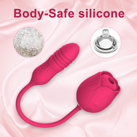Hochwertiges Sexspielzeug Rosen-Vibrator mit Zunge für Frauen Klitoris-Sauger Nippel-Stimulator Saugvibrator in Rosenform