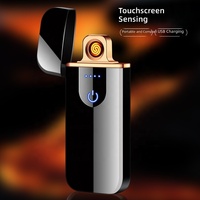Nouveau briquet électronique portable rechargeable avec écran tactile, design moderne, chargement USB, idéal pour les cadeaux d'affaires