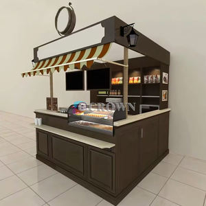 Bar Kiosk Coffee Bakery Snack Display Mall Kiosk Design Retail Store Cafe Kiosk Design Bread Cabinet <strong>Pl</strong> Cafe showcase Stand OEM - Product Image 1