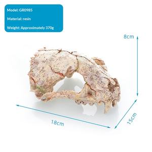 Décoration d'<span class=keywords><strong>aquarium</strong></span> : Fossile de crâne de dragon simulé, cachette pour crocodiles/dinosaures, poissons, crevettes et reptiles - Product Image 4