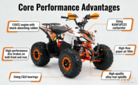 Quad à essence XuanYu XY-STC-1 120cc 4 temps de haute qualité, transmission par chaîne, vitesse 60 km/h, véhicule de drift pour adultes et enfants