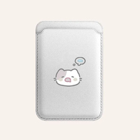 Porte-cartes magnétique en cuir motif chat et poisson avec portefeuille détachable pour badge d'accès au bureau, utilisation quotidienne portable