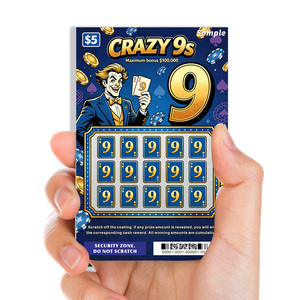 OEM Scratch Instant Lottery Ticket Full Color Printing Art <b>Paper</b> Joker Theme Promotional Scratch Cards Supplier - Product Image 1