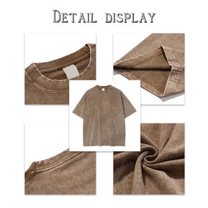 เสื้อยืดวินเทจทรงโอเวอร์ไซส์สำหรับทุกเพศ ขายส่ง ผ้าฝ้าย 100% ซักแล้ว น้ำหนัก 260 กรัม ระบายอากาศได้ดี เป็นมิตรกับสิ่งแวดล้อม ป้องกันรอยยับ ดีไซน์เรียบ - Product Image 3