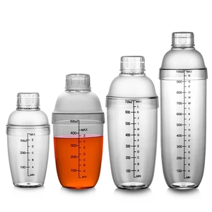 Professional Bartender Shakers Tool Plastic Cocktail Shaker <strong>Measurements</strong> Clear <strong>Drink</strong> Mixer Martini Shaker Kit Boston Shaker - Product Image 1