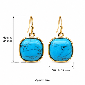 Orecchini eleganti di colore blu, orecchini semplici a bottone, accessori di gioielleria alla moda in stile vintage per le donne - Product Image 5