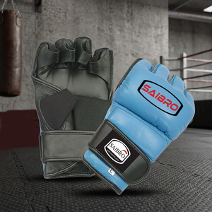 Gants de boxe MMA pour hommes, demi-doigts, en cuir PU durable, avec poignées, meilleur prix, gants confortables, fabriqués au Pakistan - Product Image 4