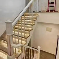 Rampe d'escalier en aluminium pour villa et appartement, design de luxe léger, vente en gros, en forme de bambou, métallique, pour intérieur