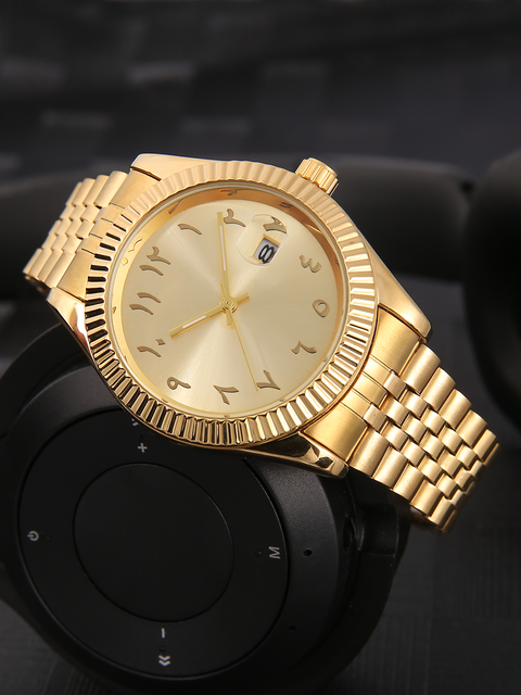 Custom Luxury Watches for Man Stainless Steel Band 24k Gold Watches Quartz Watch Luxury Rose Gold Watch