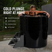 Baignoire de trempage froide en acier inoxydable 304 durable, forme ronde, capacité de plus de 60 gallons, pour la thérapie par l'eau froide