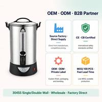Urne à café pour hôtels et traiteurs, 50 tasses, en acier inoxydable 304, chauffe-eau électrique avec fonction maintien au chaud, 950W