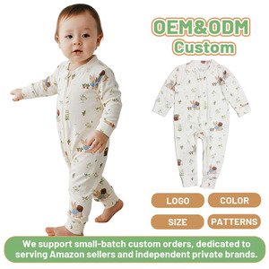 Pijama <span class=keywords><strong>de</strong></span> Bebé con Cierre <span class=keywords><strong>de</strong></span> Cremallera, Fibra <span class=keywords><strong>de</strong></span> Bambú, Suave, Hipoalergénico, No se Desprende Fácilmente, para Recién Nacidos - Product Image 1