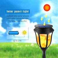 51led flamme scintillante danse torche lumière faux feu flamme post applique extérieure solaire scintillement flamme torche