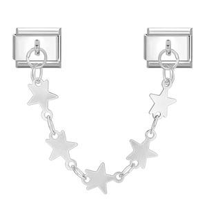Bracelet modulaire à breloques italiennes 9 mm, combinaison exquise, double chaîne, nouveau bijou DIY, style européen et américain, plaqué platine - Product Image 3
