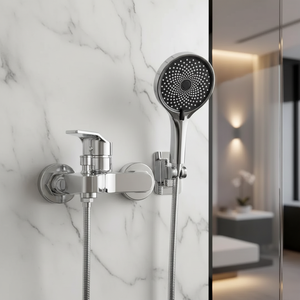 Ensemble de robinetterie de douche <span class=keywords><strong>pour</strong></span> <span class=keywords><strong>baignoire</strong></span> NES-JD1, nouveau produit, chromé, grand panneau, <span class=keywords><strong>douchette</strong></span> à main pressurisée, eau chaude et froide - Product Image 4