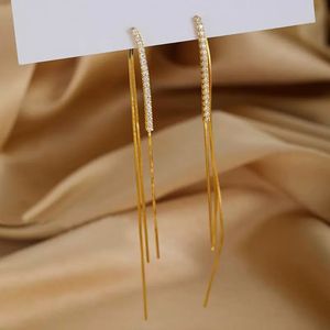 FY-ED100 универсальные сережки с блестящими кисточками из серебра 925 пробы, модные длинные серьги, оптовая продажа - Product Image 6