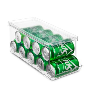 Choice Fun-organizador de latas de refrescos y cerveza, caja de almacenamiento de plástico transparente para nevera