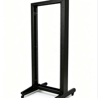 Rack ouvert monorail double colonne 19 pouces 18U 550*1000*120MM en acier laminé à froid SPCC, profondeur 120 mm, mobile