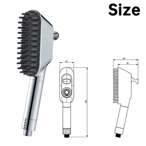 Cabezal de Ducha para Mascotas Cromado en ABS con Cepillo de Masaje de Silicona, Control de Flujo Múltiple para el Aseo de Perros y Gatos, Uso Doméstico - Product Image 2